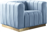 Marlon Sky Blue Velvet Chair