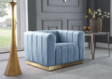 Marlon Sky Blue Velvet Chair