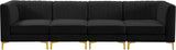 Alina Black Velvet Modular Sofa
