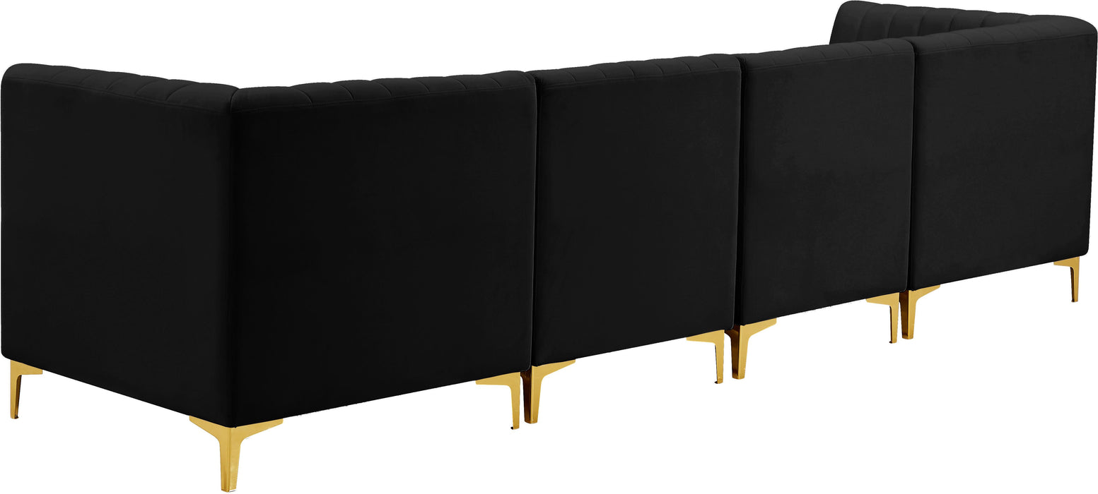 Alina Black Velvet Modular Sofa