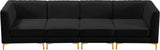 Alina Black Velvet Modular Sofa