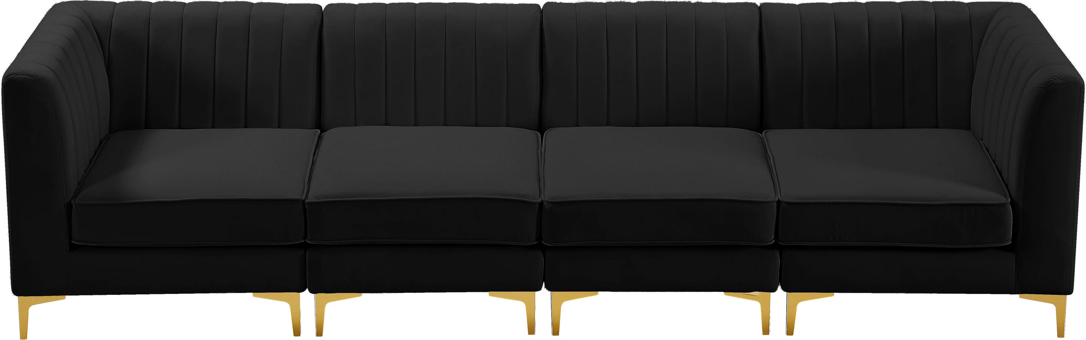 Alina Black Velvet Modular Sofa