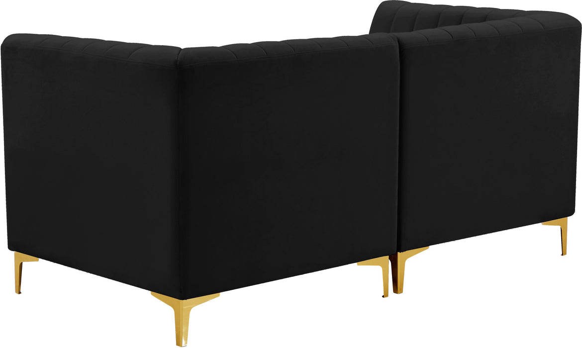 Alina Black Velvet Modular Sofa