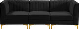 Alina Black Velvet Modular Sofa