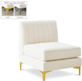 Alina Cream Velvet Armless Chair