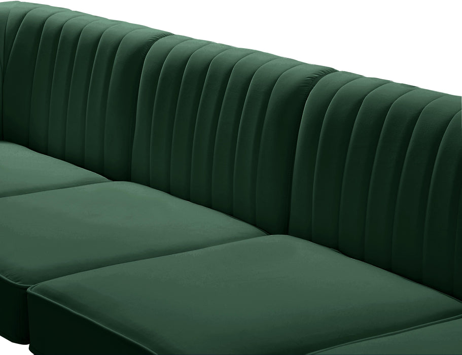 Alina Green Velvet Modular Sectional