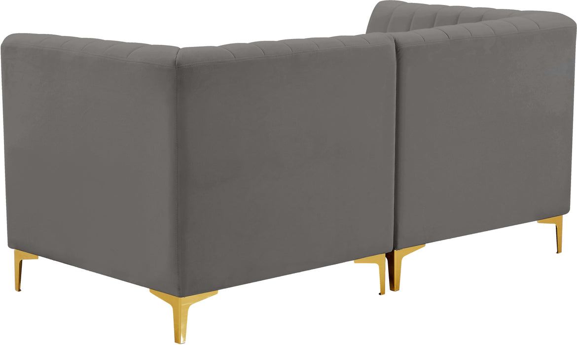 Alina Grey Velvet Modular Sofa