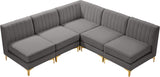 Alina Grey Velvet Modular Sectional