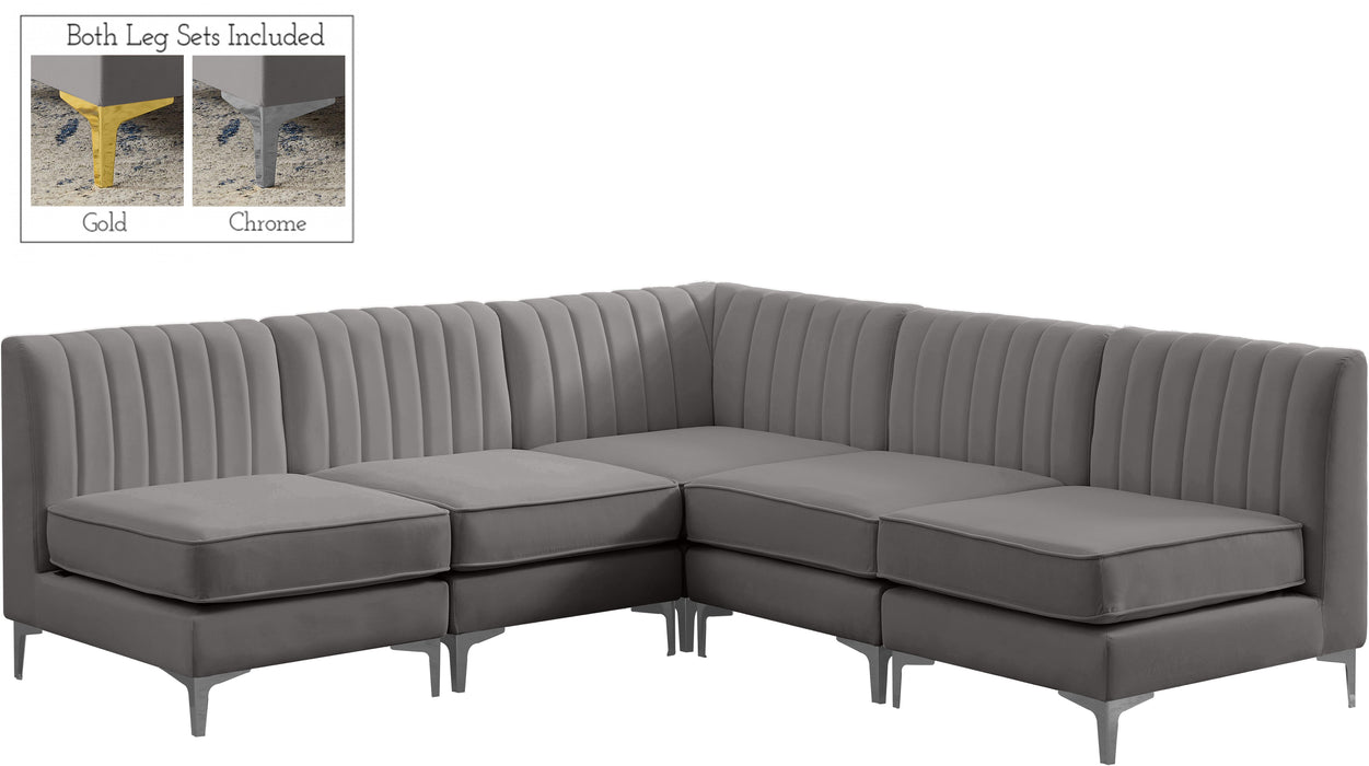 Alina Grey Velvet Modular Sectional