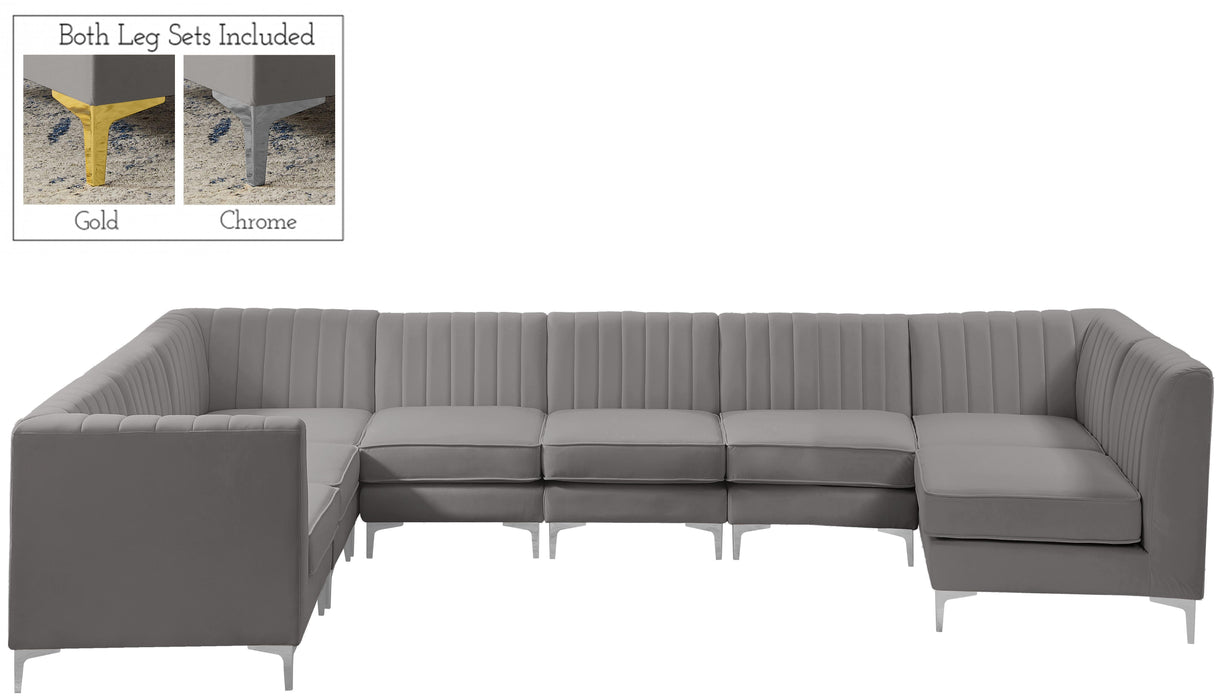 Alina Grey Velvet Modular Sectional