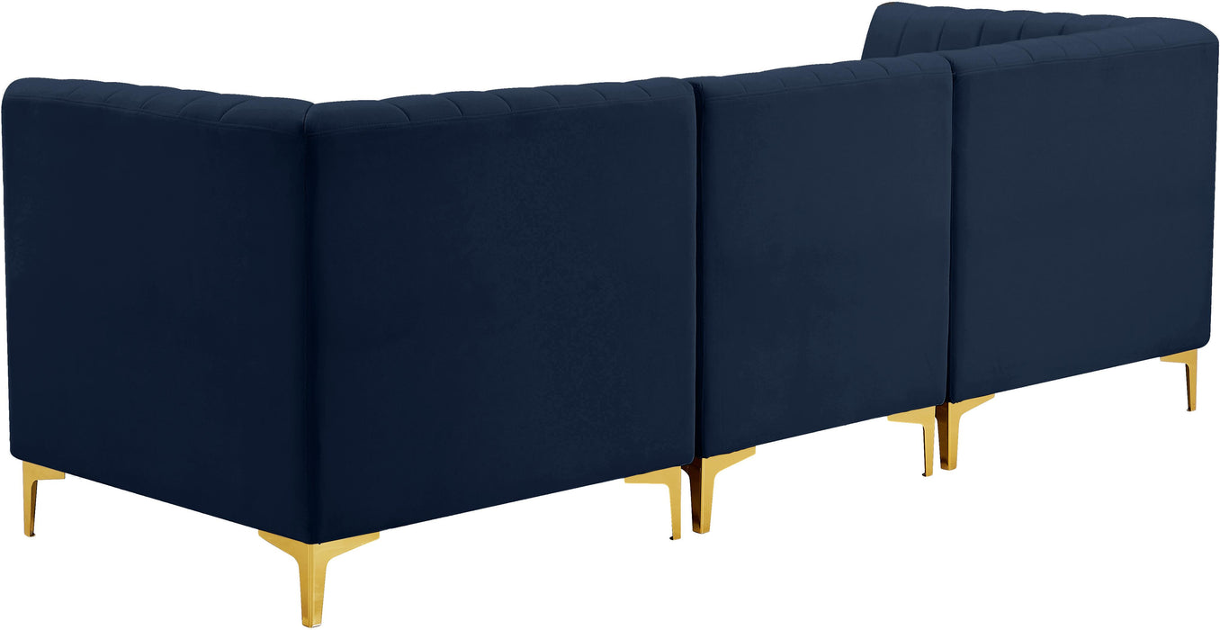 Alina Navy Velvet Modular Sofa