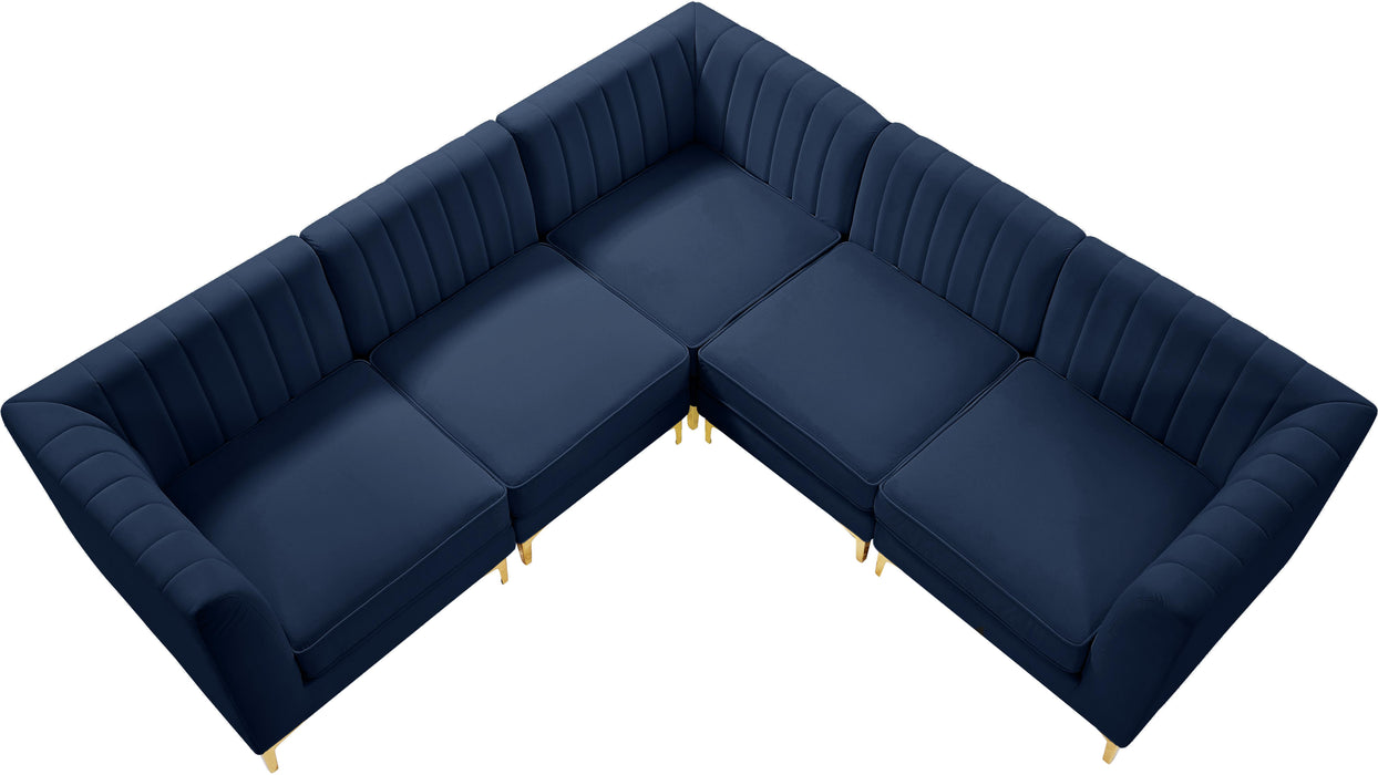 Alina Navy Velvet Modular Sectional