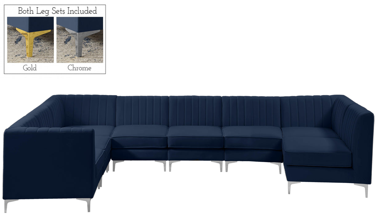 Alina Navy Velvet Modular Sectional