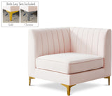 Alina Pink Velvet Corner Chair