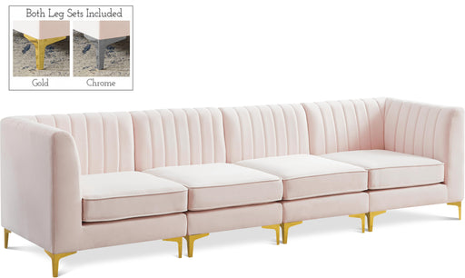 Alina Pink Velvet Modular Sectional image