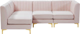 Alina Pink Velvet Modular Sectional