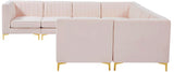 Alina Pink Velvet Modular Sectional