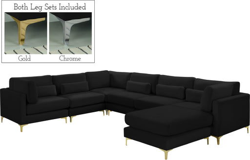 Julia Black Velvet Modular Sectional (7 Boxes) image