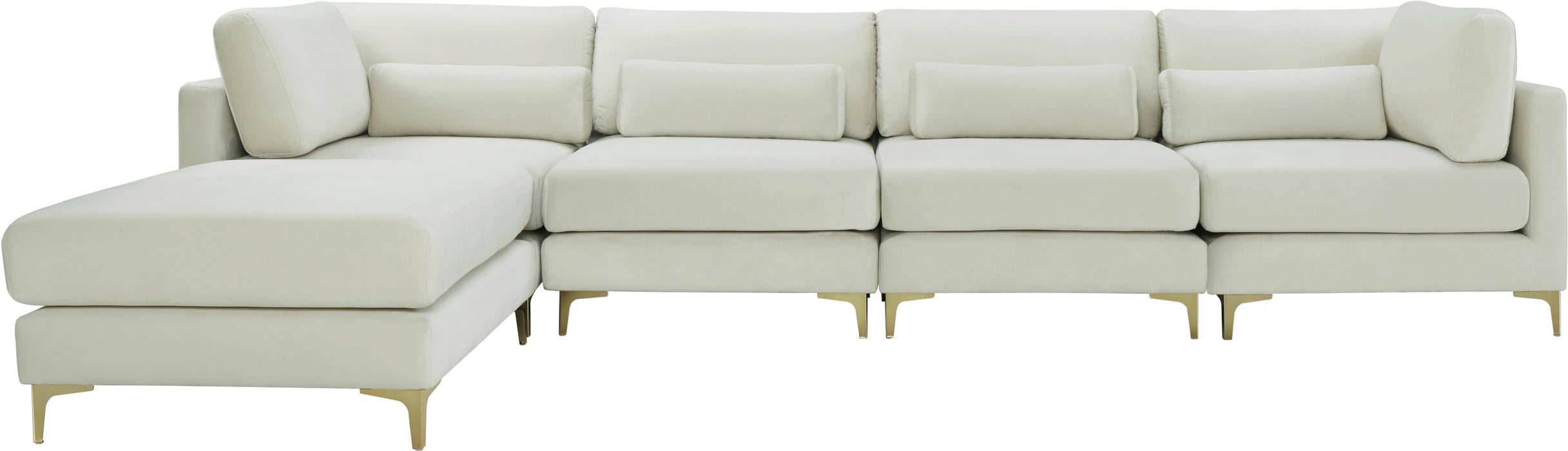 Julia Cream Velvet Modular Sectional (5 Boxes)