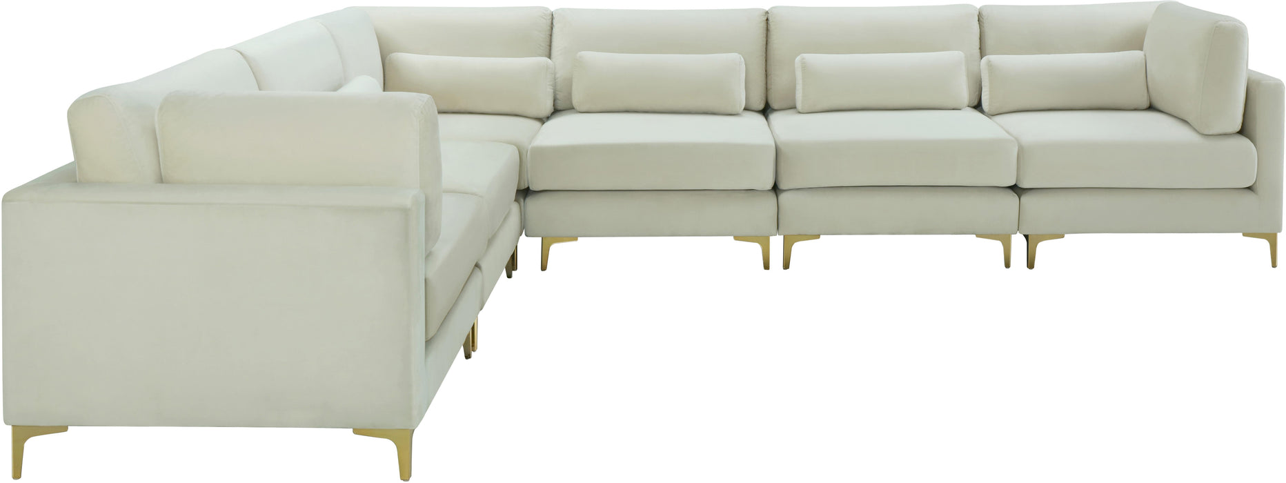 Julia Cream Velvet Modular Sectional (6 Boxes)