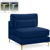 Julia Navy Velvet Modular Armless Chair