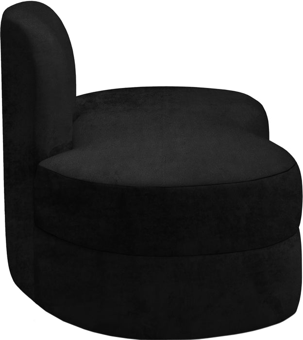 Mitzy Black Velvet Loveseat