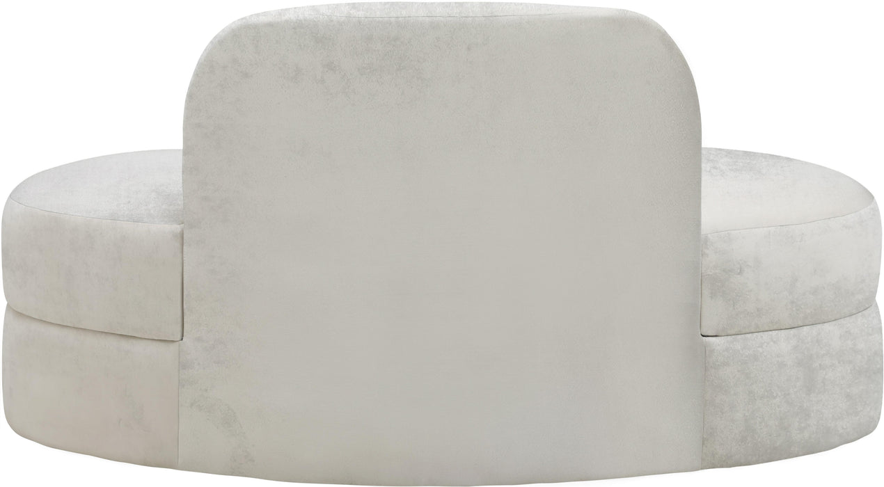 Mitzy Cream Velvet Loveseat