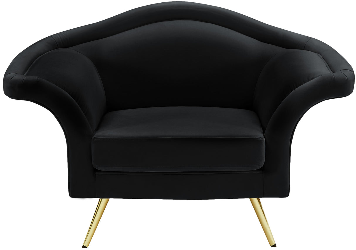 Lips Black Velvet Chair