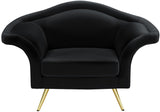 Lips Black Velvet Chair