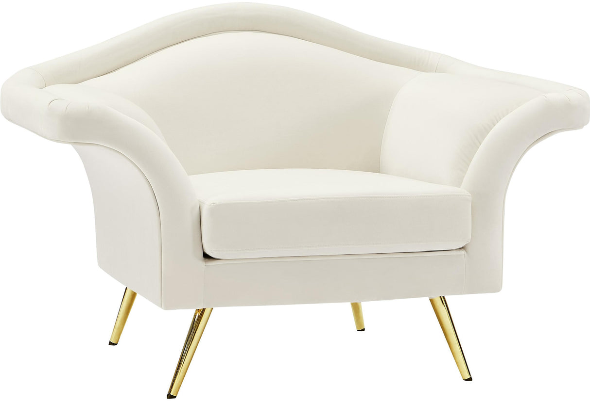 Lips Cream Velvet Chair