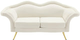 Lips Cream Velvet Loveseat
