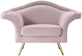 Lips Pink Velvet Chair