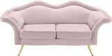 Lips Pink Velvet Loveseat