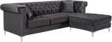 Damian Grey Velvet 2pc. Reversible Sectional