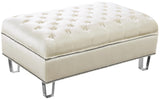 Lucas Cream Velvet Ottoman
