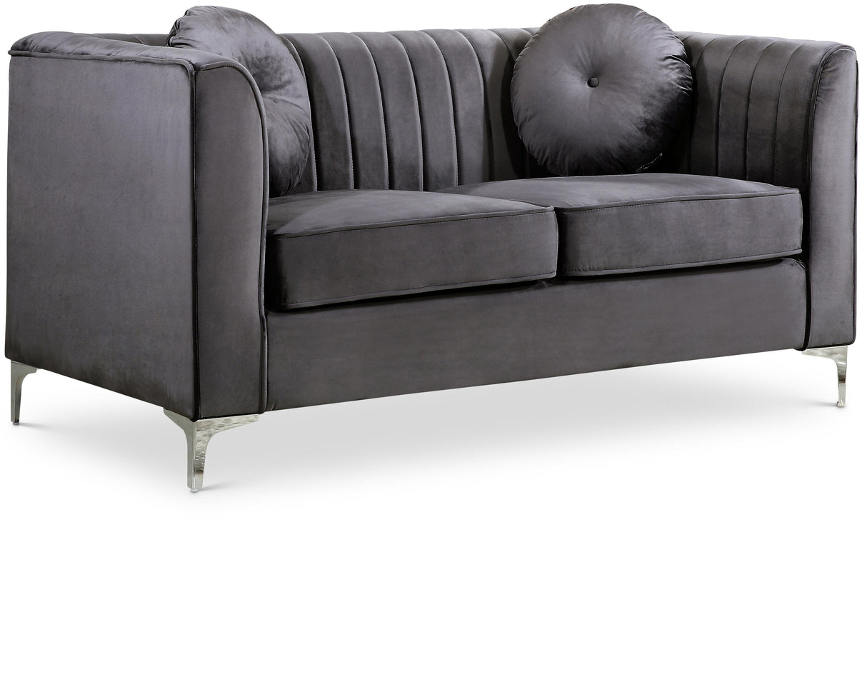 Isabelle Grey Velvet Loveseat