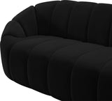 Elijah Black Velvet Sofa