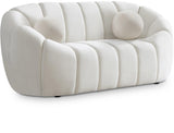 Elijah Cream Velvet Loveseat