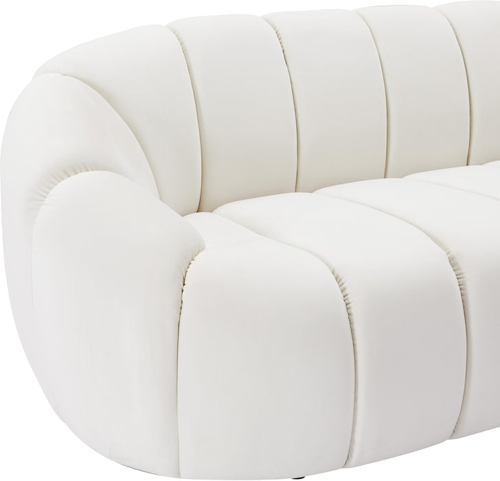 Elijah Cream Velvet Loveseat