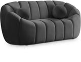 Elijah Grey Velvet Loveseat