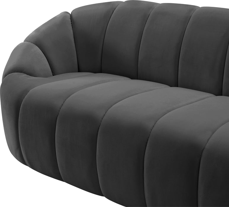 Elijah Grey Velvet Sofa