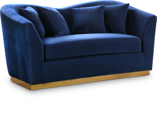 Arabella Navy Velvet Loveseat image