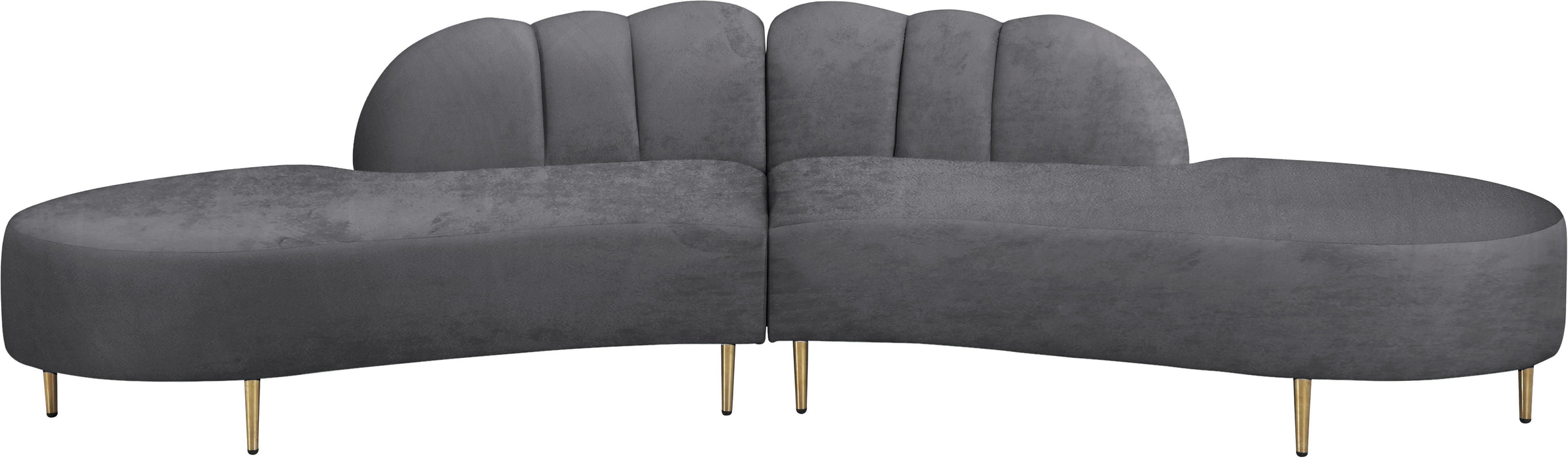 Divine Grey Velvet 2pc. Sectional