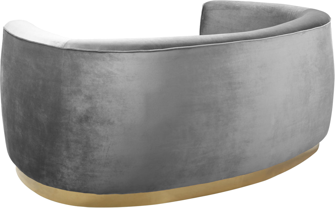 Julian Grey Velvet Loveseat