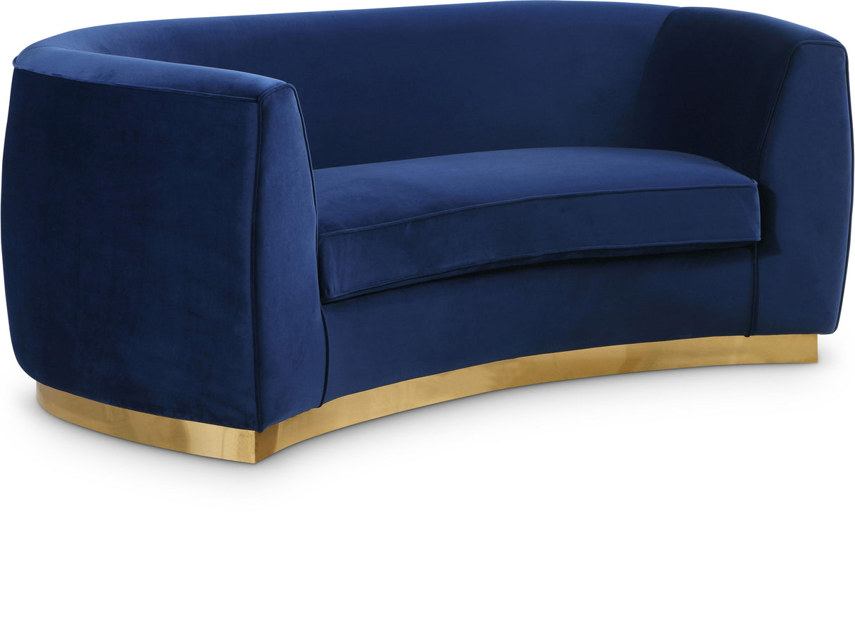 Julian Navy Velvet Loveseat