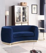 Julian Navy Velvet Loveseat
