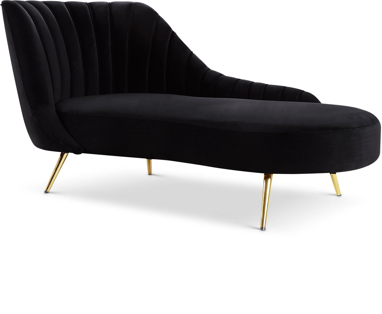 Margo Black Velvet Chaise