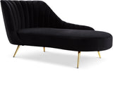 Margo Black Velvet Chaise
