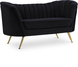 Margo Black Velvet Loveseat