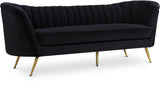 Margo Black Velvet Sofa
